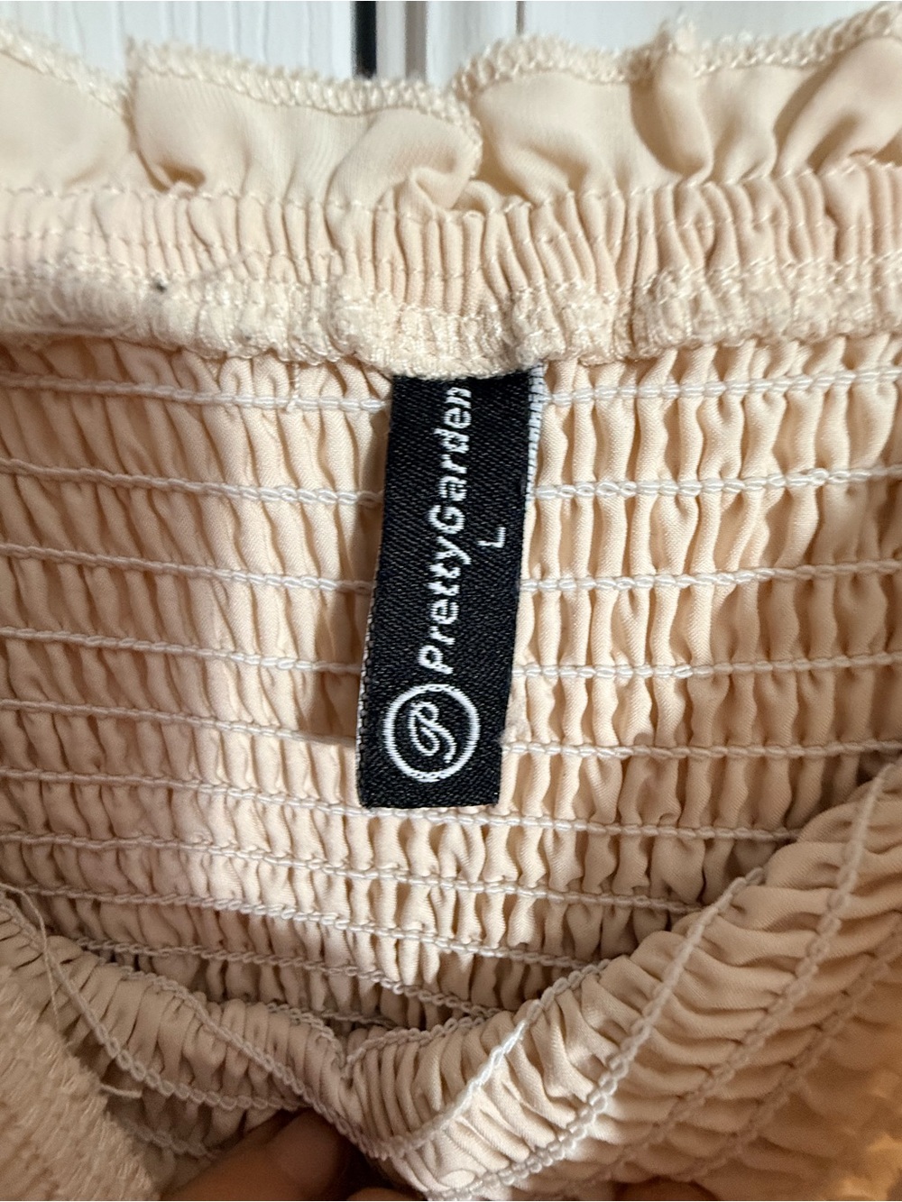 Cream Maxi Dress with Navy Embroidery - Picture 4 of 5